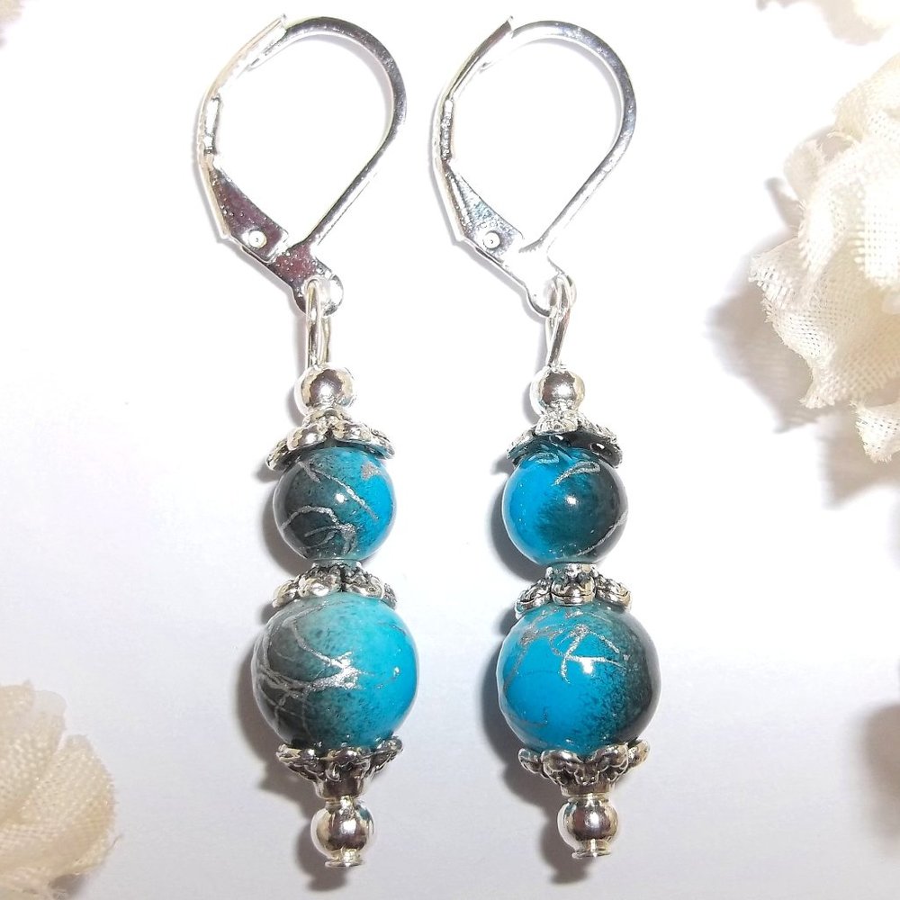 Earring, Turquoise Earrings, Turquoise Blue Earrings, Dangle Earrings, NWT 8301